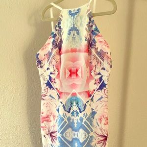 Racer-back strappy mini dress